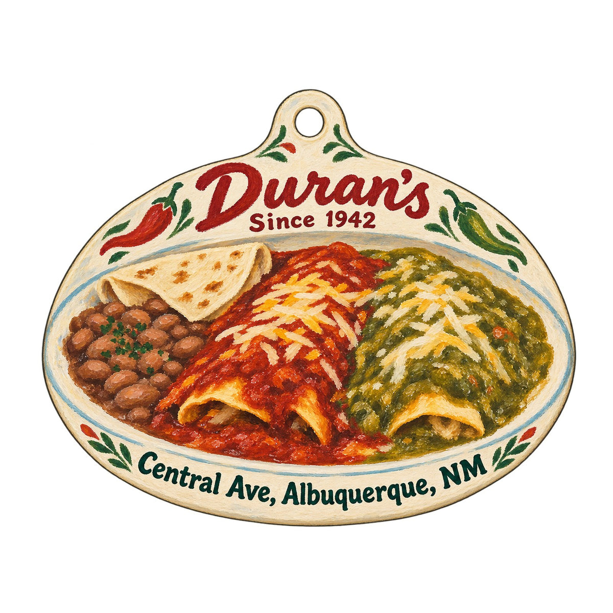 Duran Central Pharmacy Logo custom wood ornament OC653 on white
