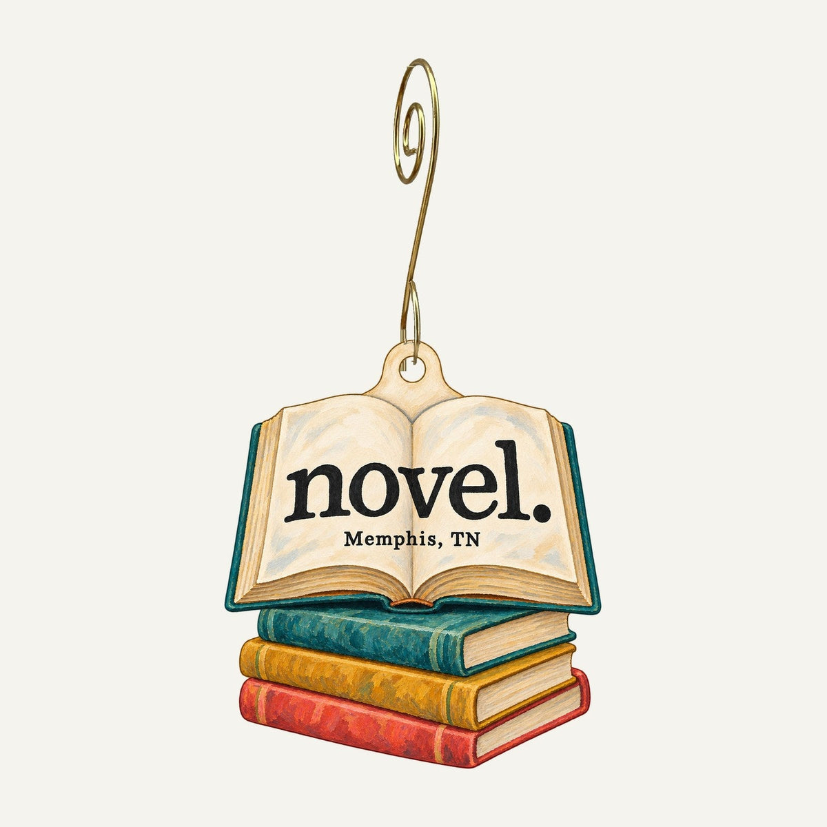 Novel Logo custom wood ornament OC659 hanging on hook