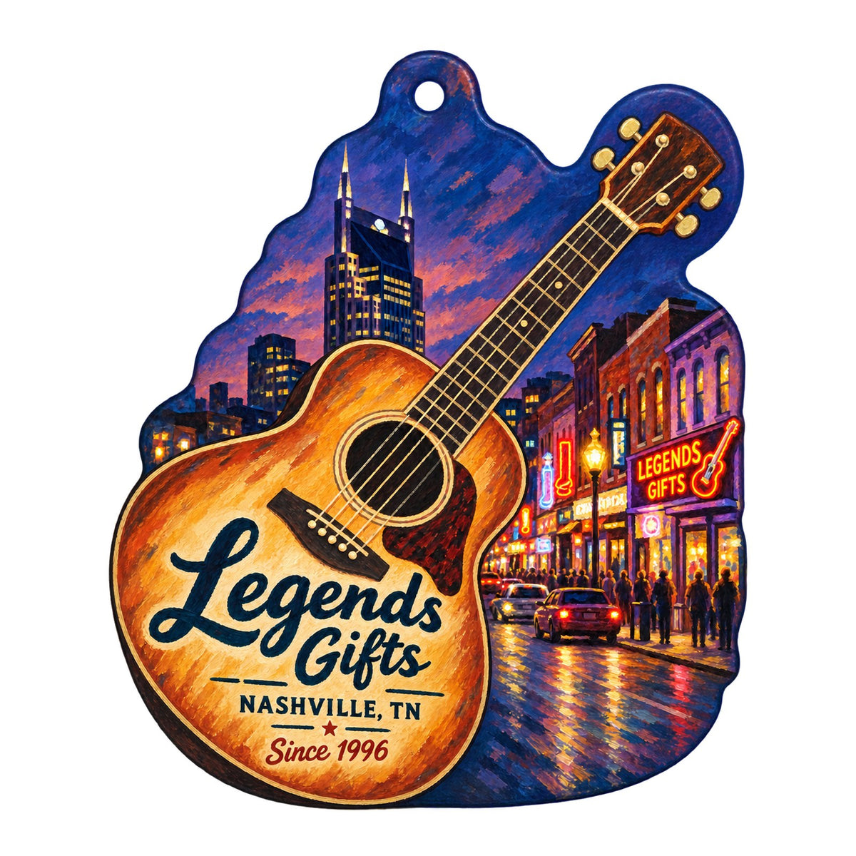 Legends Gifts Logo custom wood ornament OC65 on white