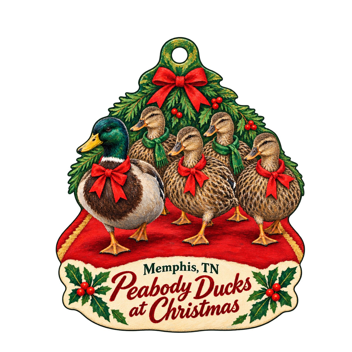 Novel Christmas custom wood ornament OC660 on white