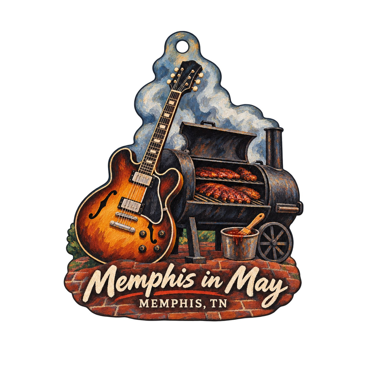 Novel Town Icon custom wood ornament OC661 on white