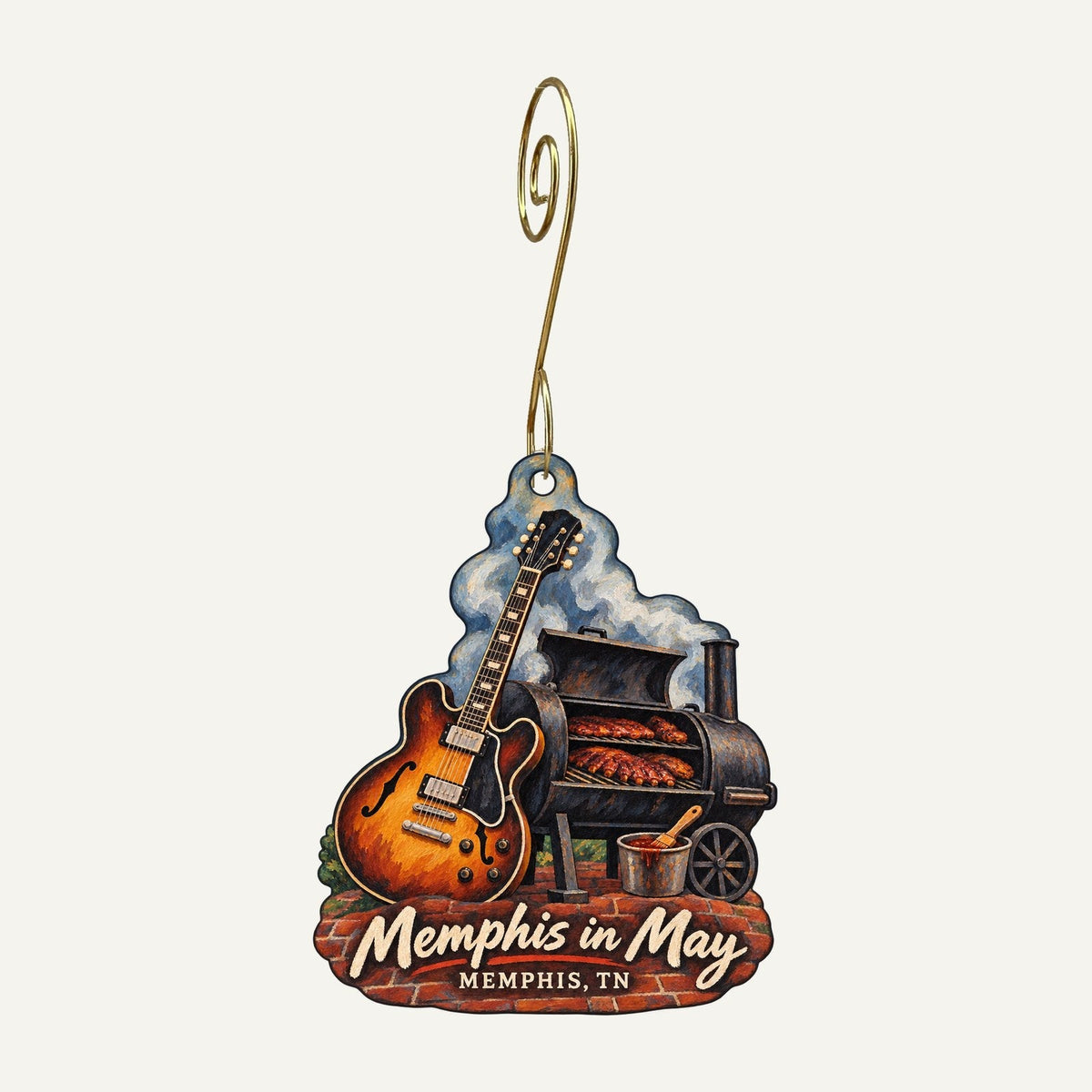 Novel Town Icon custom wood ornament OC661 hanging on hook