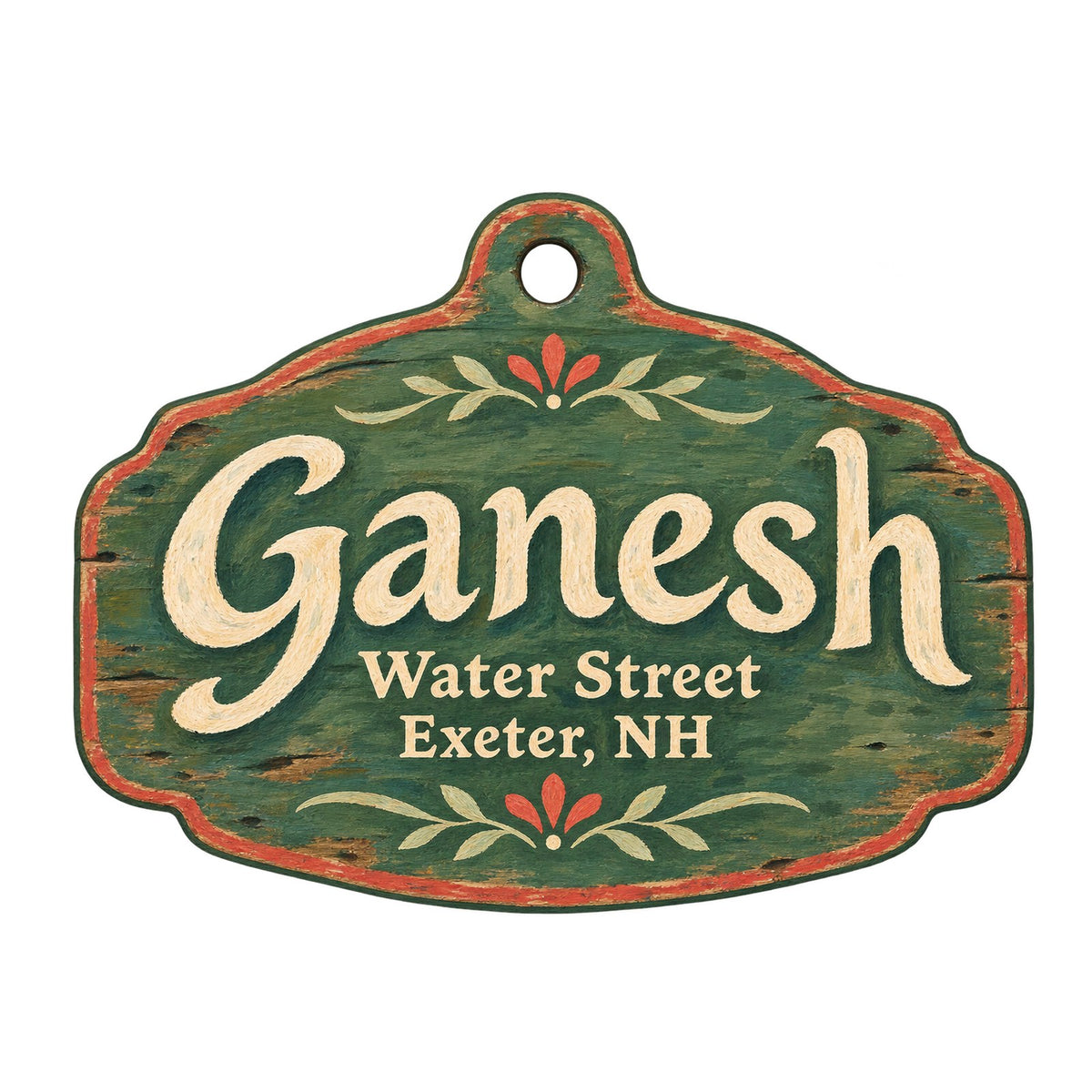 Ganesh Logo custom wood ornament OC662 on white