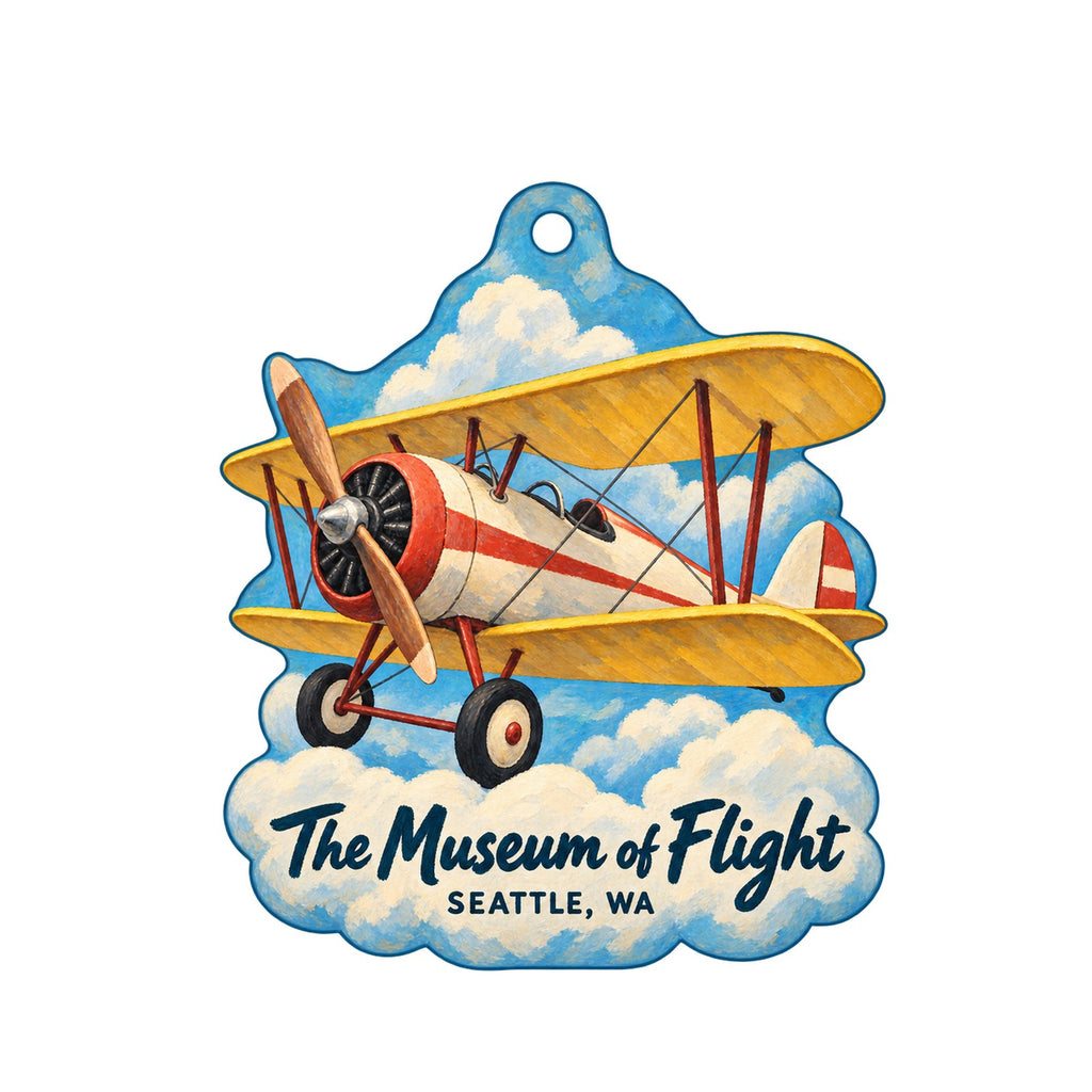 The Museum of Flight Logo custom wood ornament OC665 on white