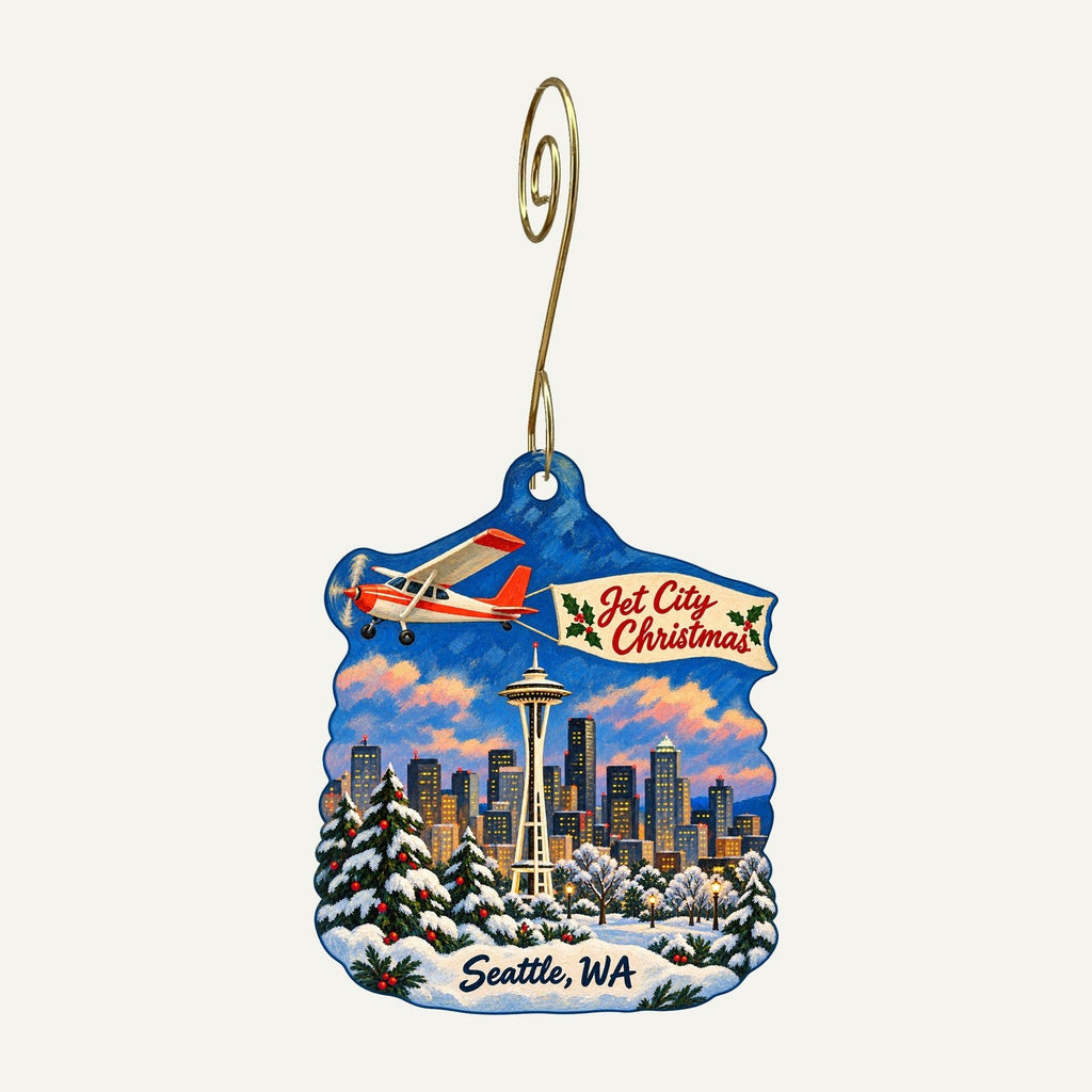 The Museum of Flight Christmas custom wood ornament OC666 hanging on hook