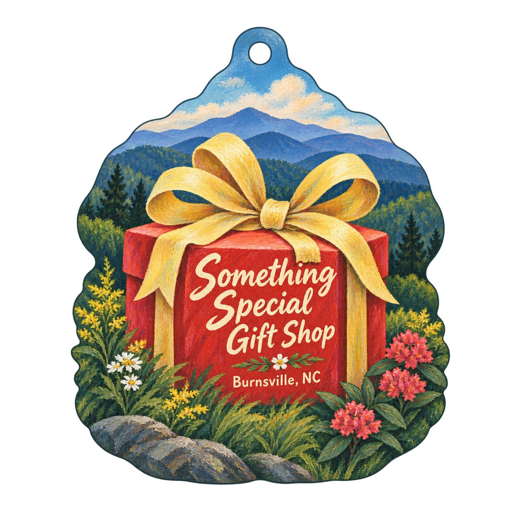 Something Special Gift Shop Logo custom wood ornament OC677 on white