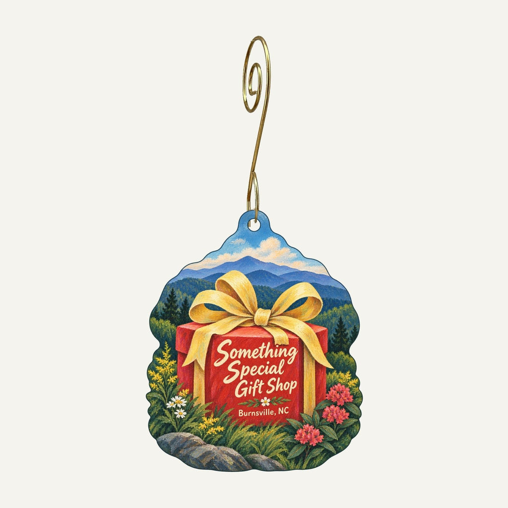 Something Special Gift Shop Logo custom wood ornament OC677 hanging on hook