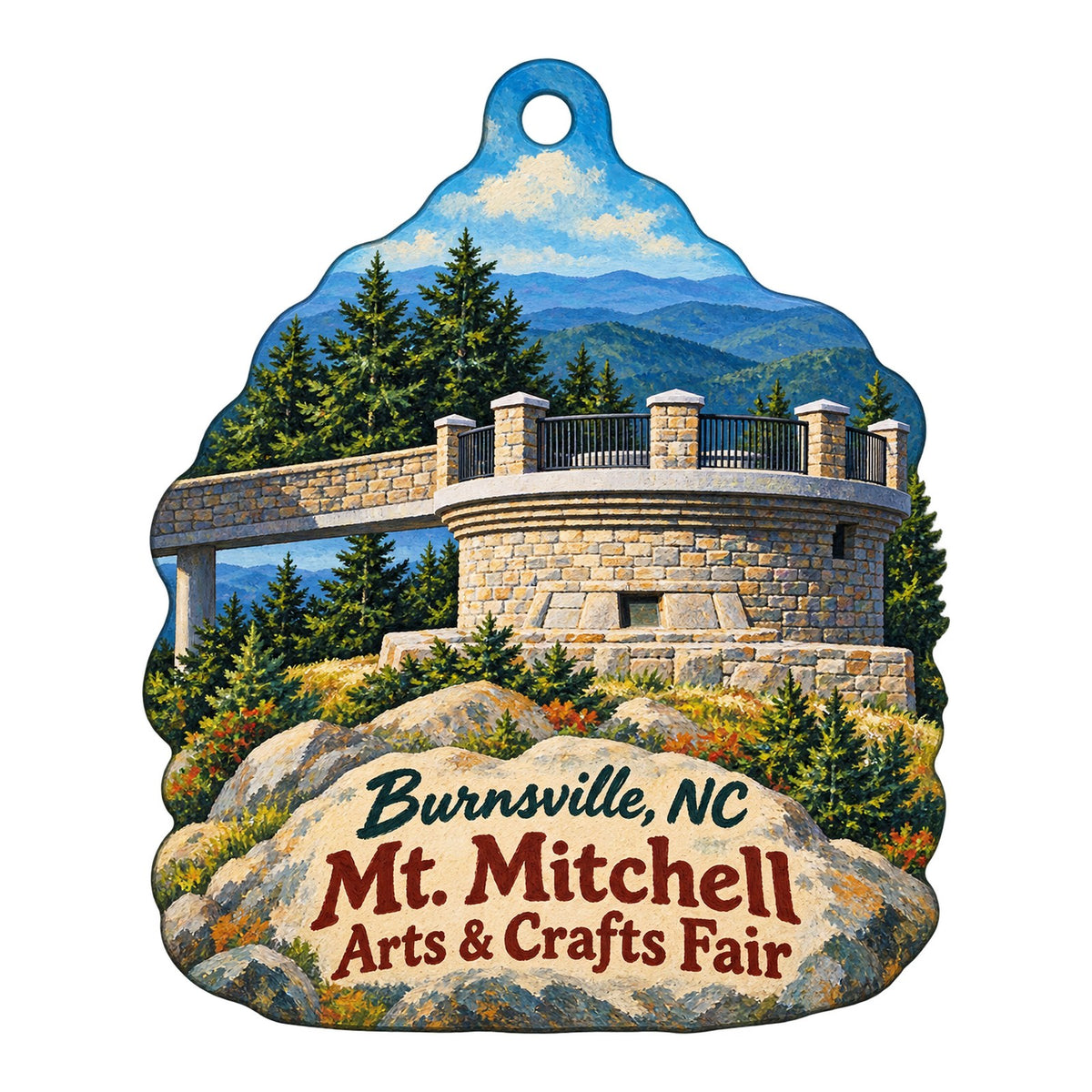 Something Special Gift Shop Town Icon custom wood ornament OC679 on white