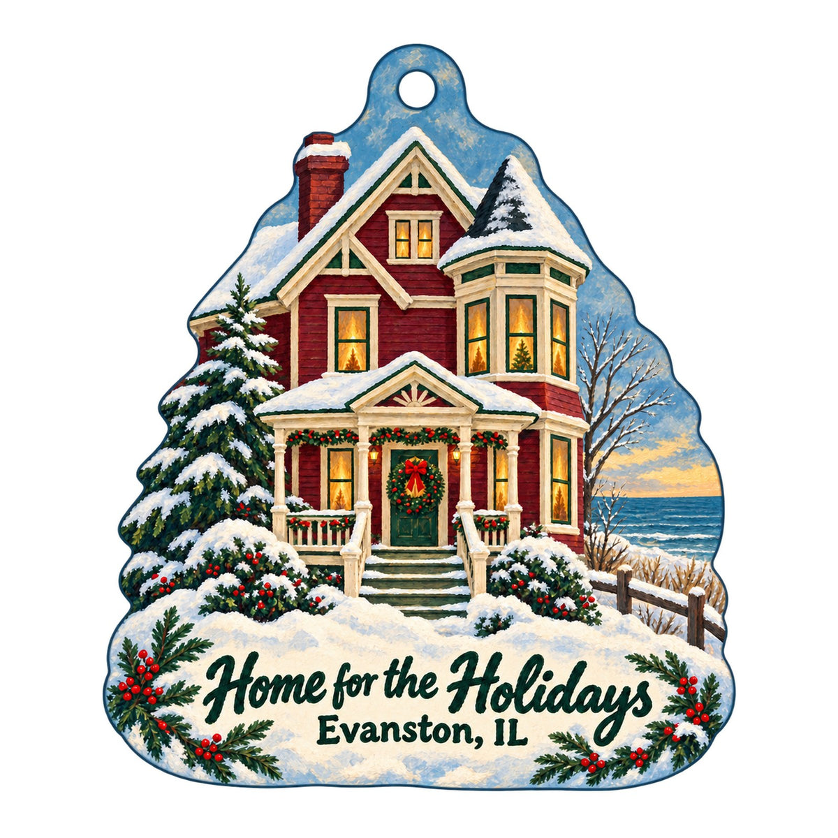 Stumble & Relish Christmas custom wood ornament OC687 on white