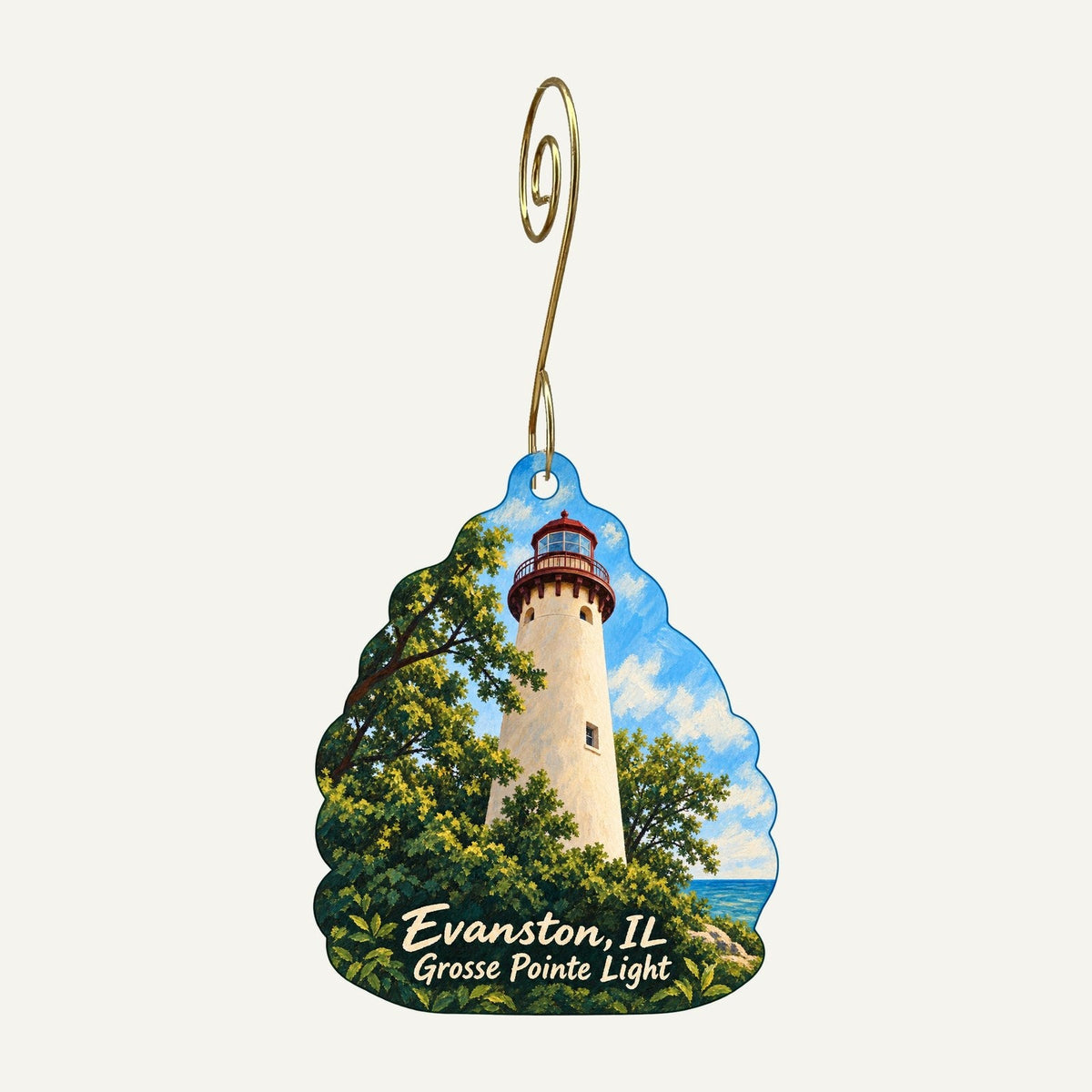 Stumble & Relish Town Icon custom wood ornament OC688 hanging on hook