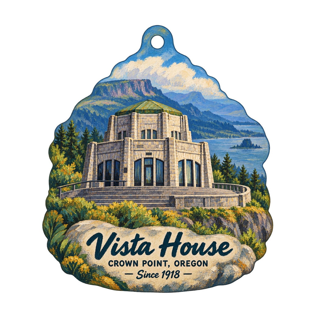 Friends of Vista House Logo custom wood ornament OC689 on white