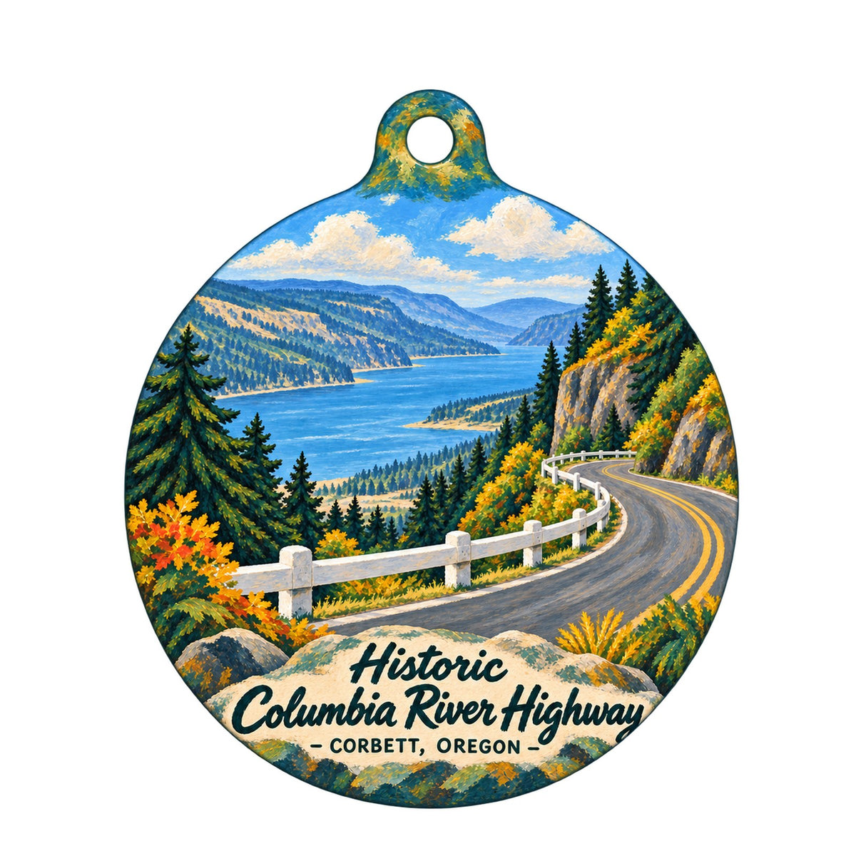 Friends of Vista House Town Icon custom wood ornament OC691 on white