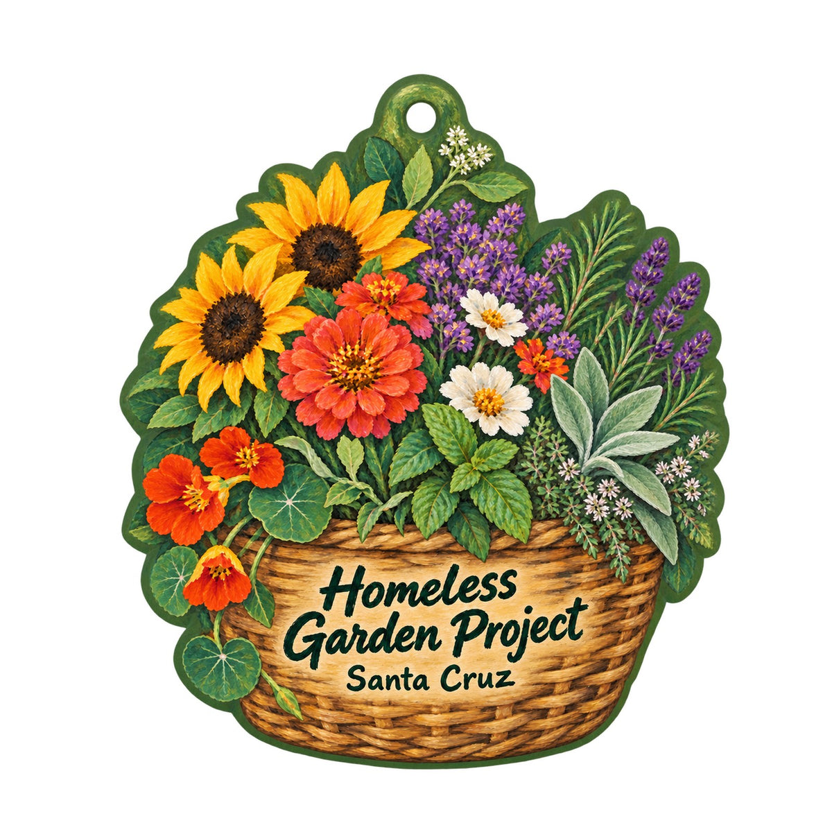 Homeless Garden Project Store Logo custom wood ornament OC692 on white