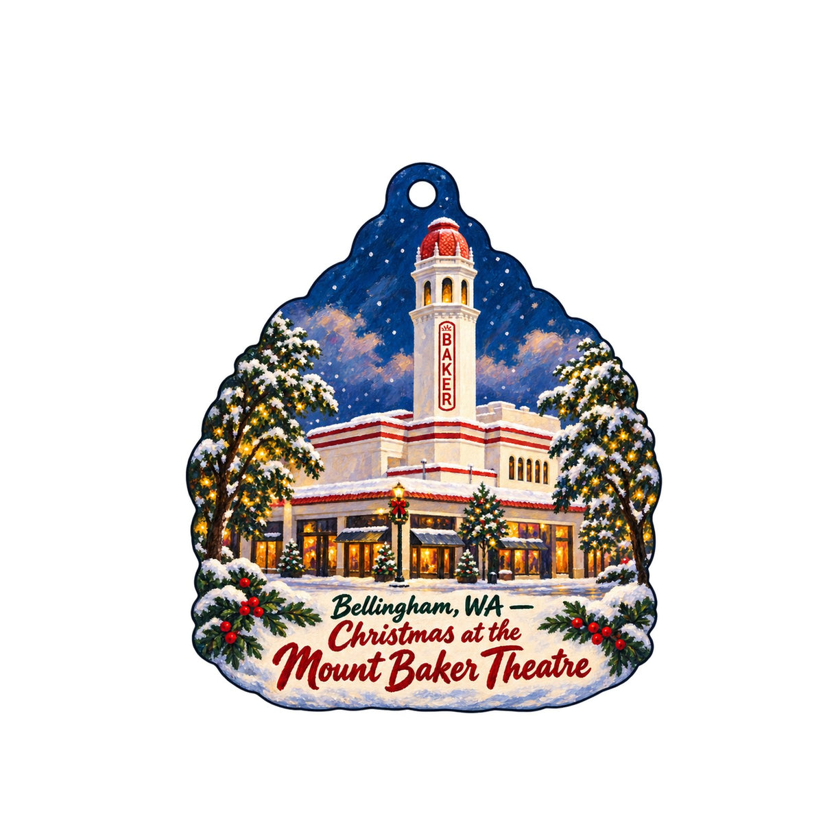 Third Planet Boutique Christmas custom wood ornament OC699 on white