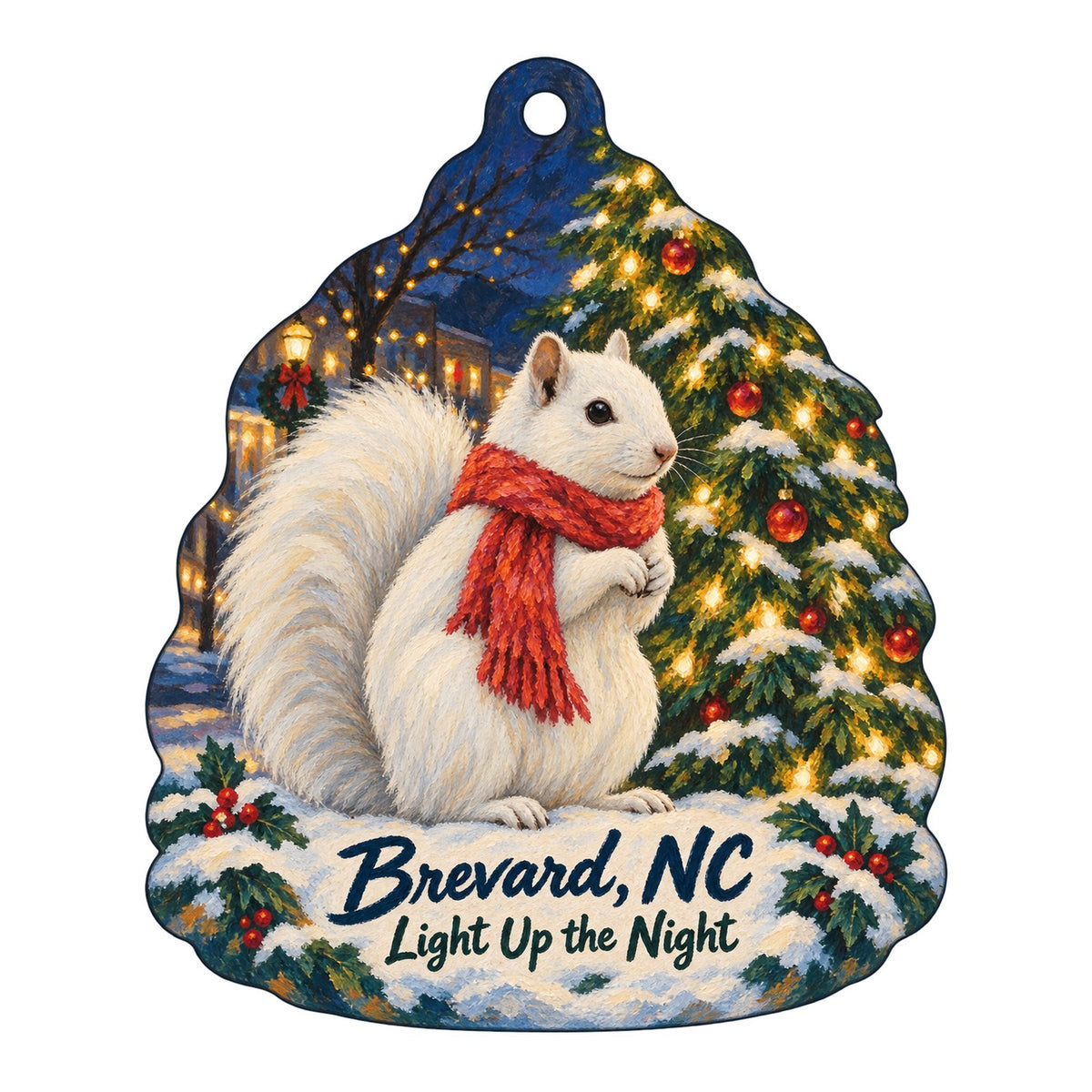 Local Color Christmas custom wood ornament OC69 on white