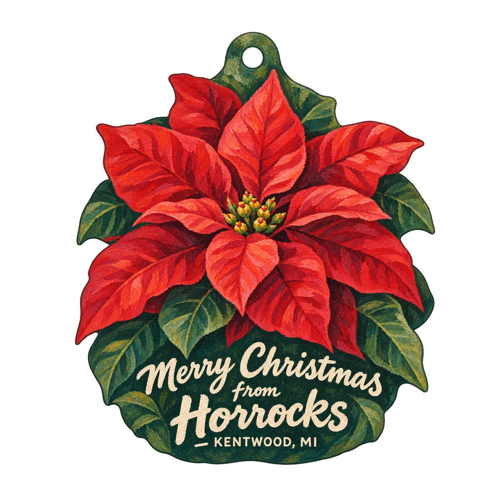 Horrocks Market Christmas custom wood ornament OC702 on white