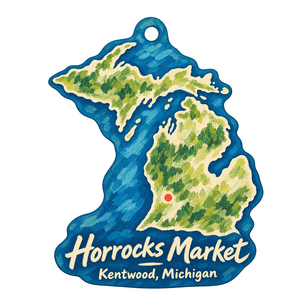 Horrocks Market Town Icon custom wood ornament OC703 on white