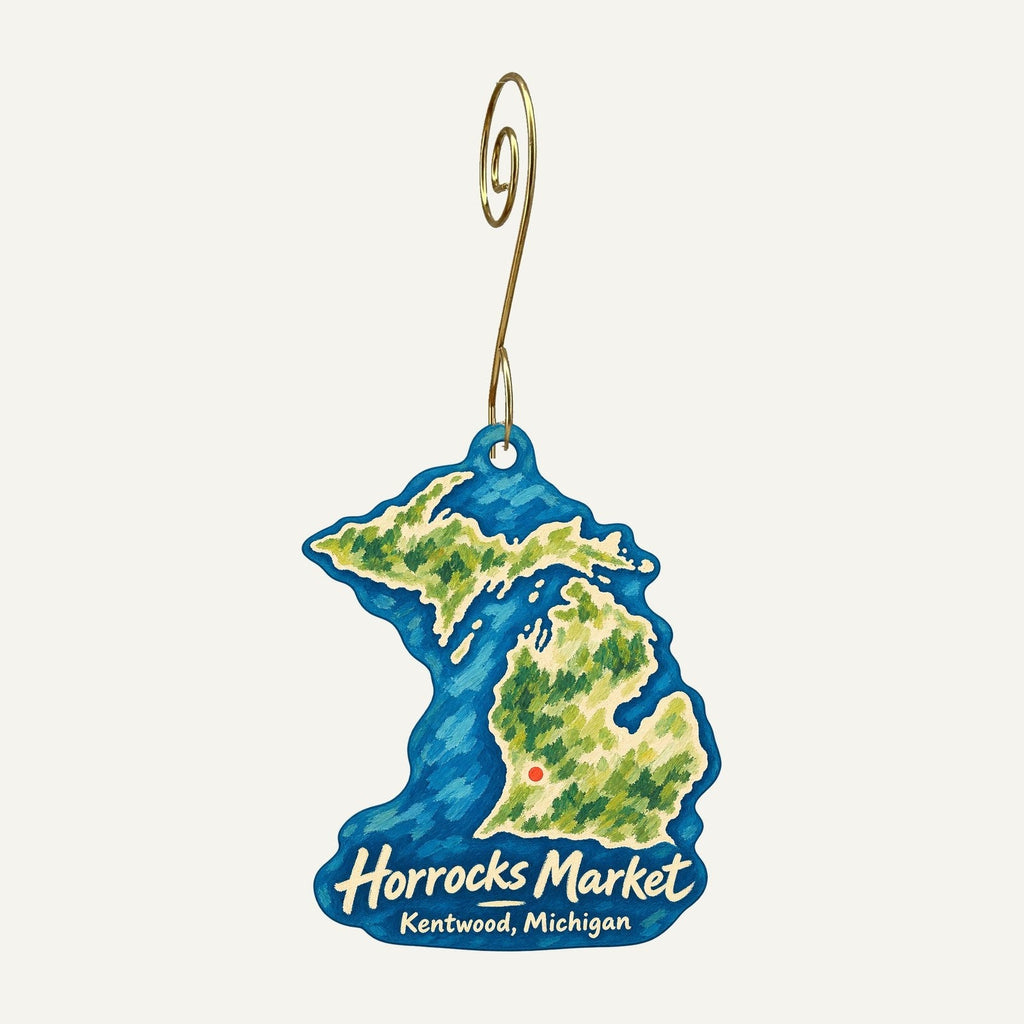 Horrocks Market Town Icon custom wood ornament OC703 hanging on hook