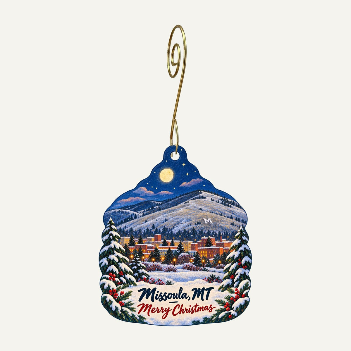 Rockin Rudy's Christmas custom wood ornament OC705 hanging on hook