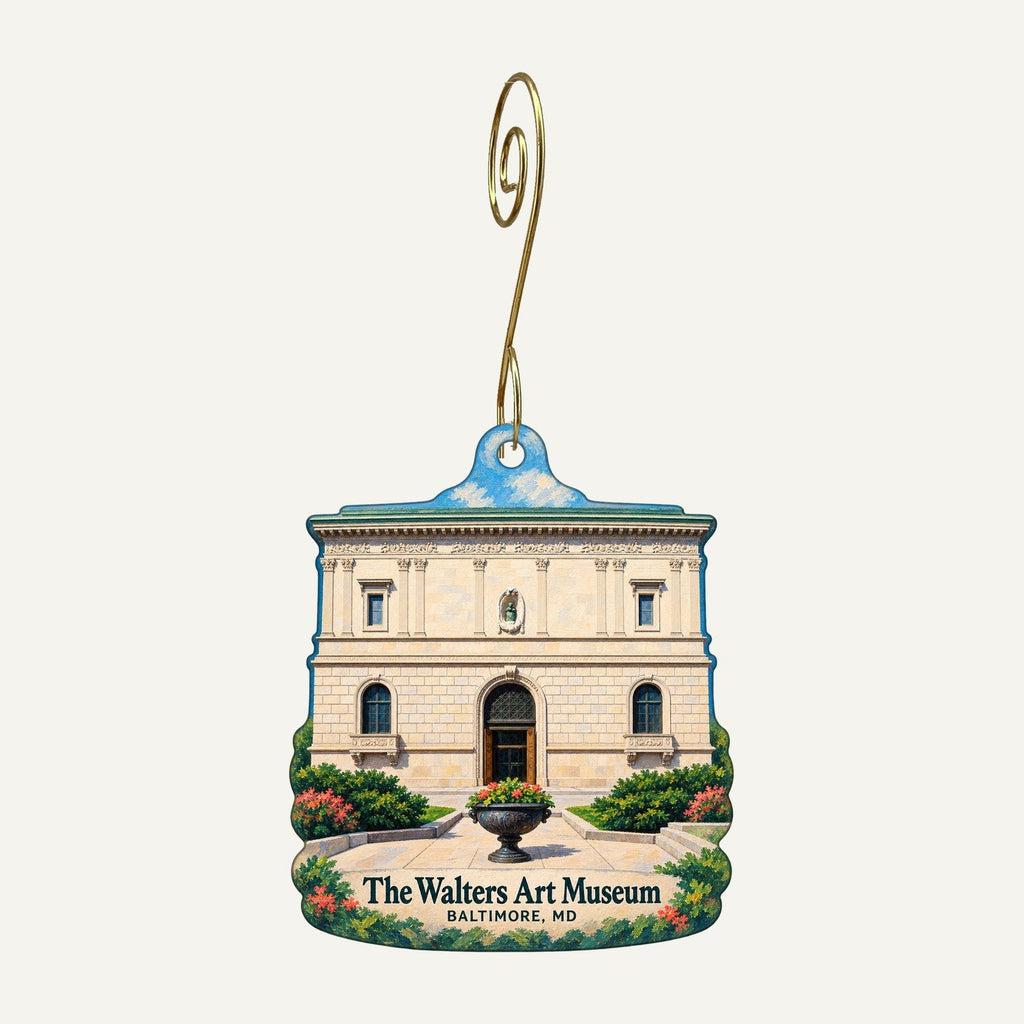 The Walters Art Museum Logo custom wood ornament OC710 hanging on hook