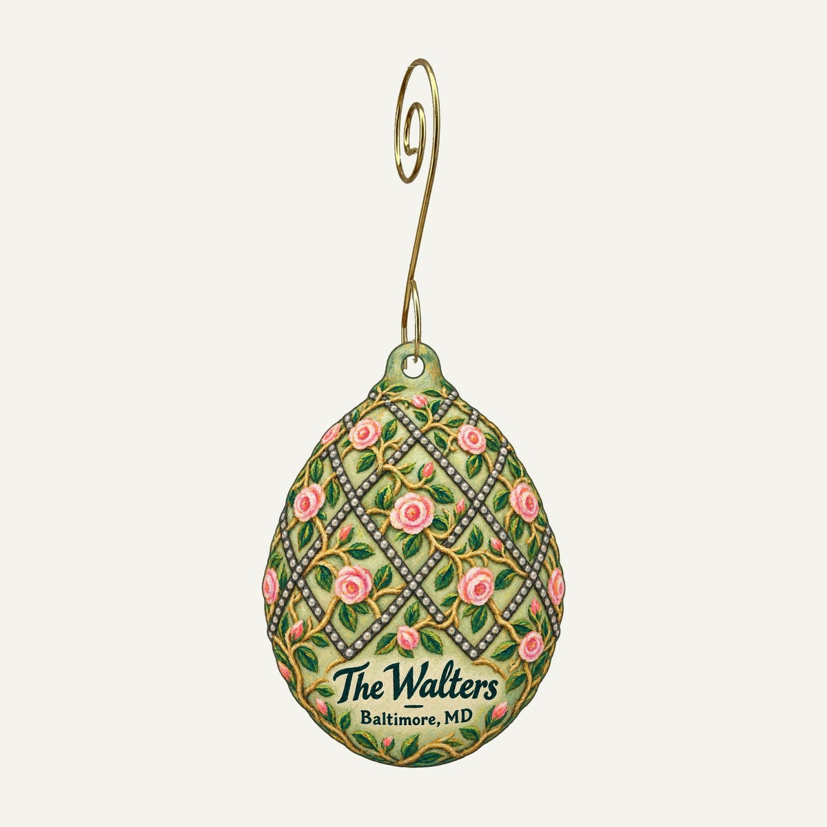 The Walters Art Museum Town Icon custom wood ornament OC712 hanging on hook
