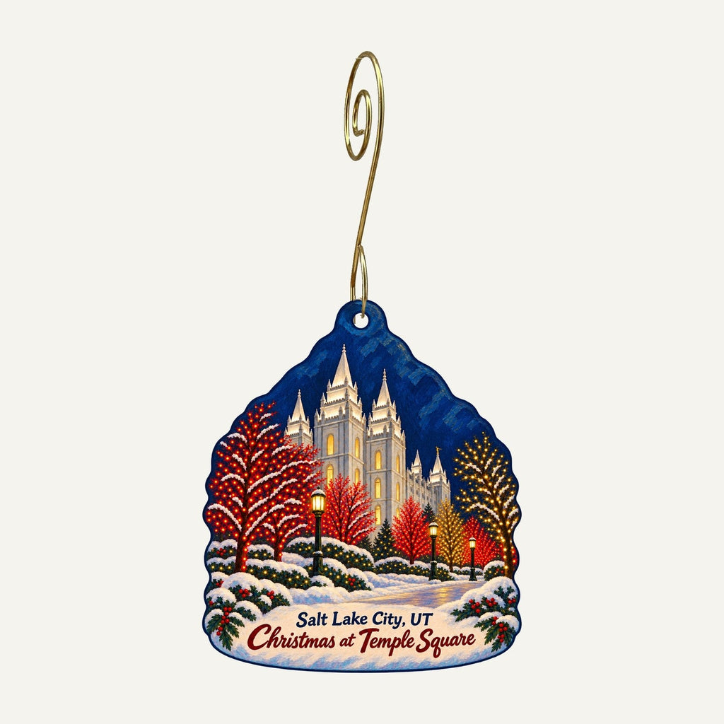 Dancing Cranes Imports Christmas custom wood ornament OC717 hanging on hook