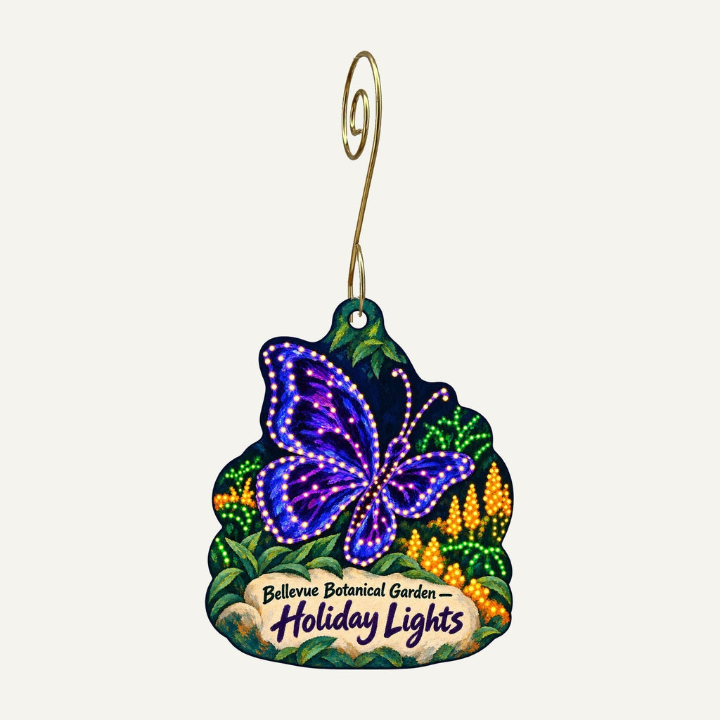 Trillium Store — Bellevue Botanical Garden Christmas custom wood ornament OC720 hanging on hook