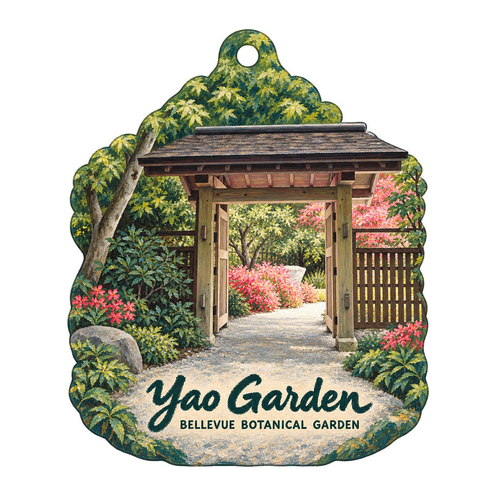 Trillium Store — Bellevue Botanical Garden Town Icon custom wood ornament OC721 on white