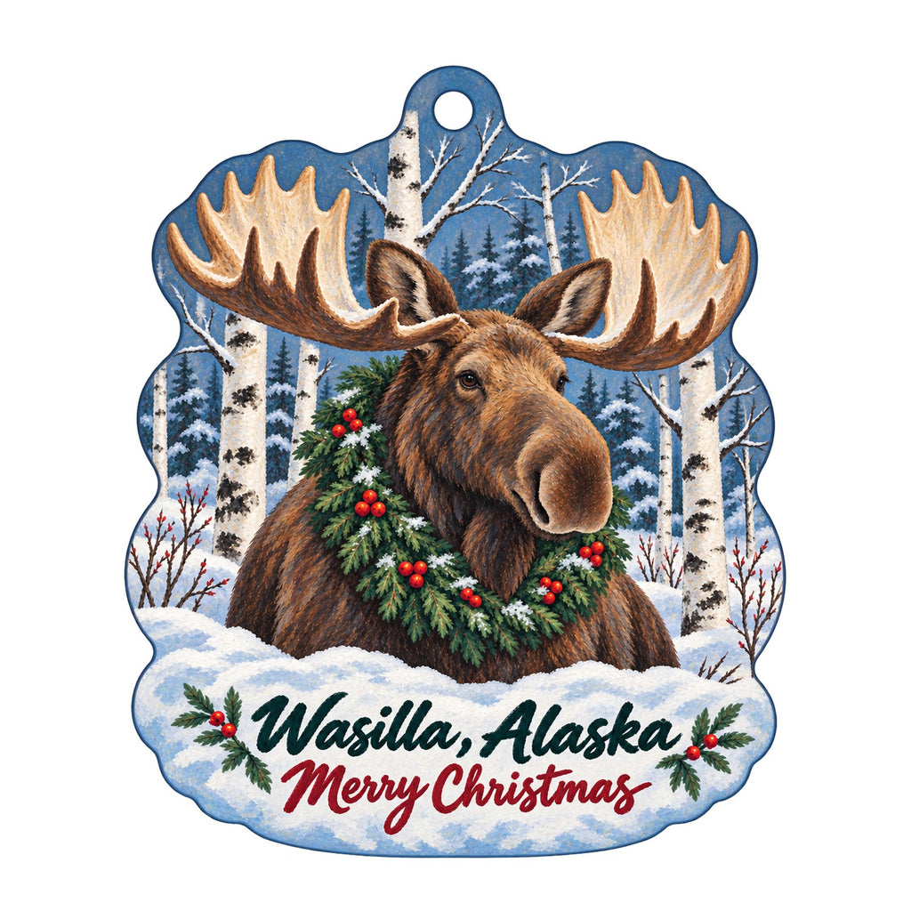 The Coffee Corner Christmas custom wood ornament OC723 on white