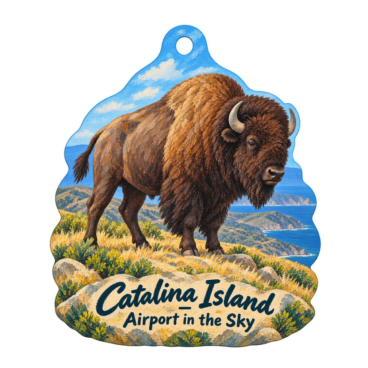Airport in the Sky - DC-3 Gifts & Grill Town Icon custom wood ornament OC727 on white