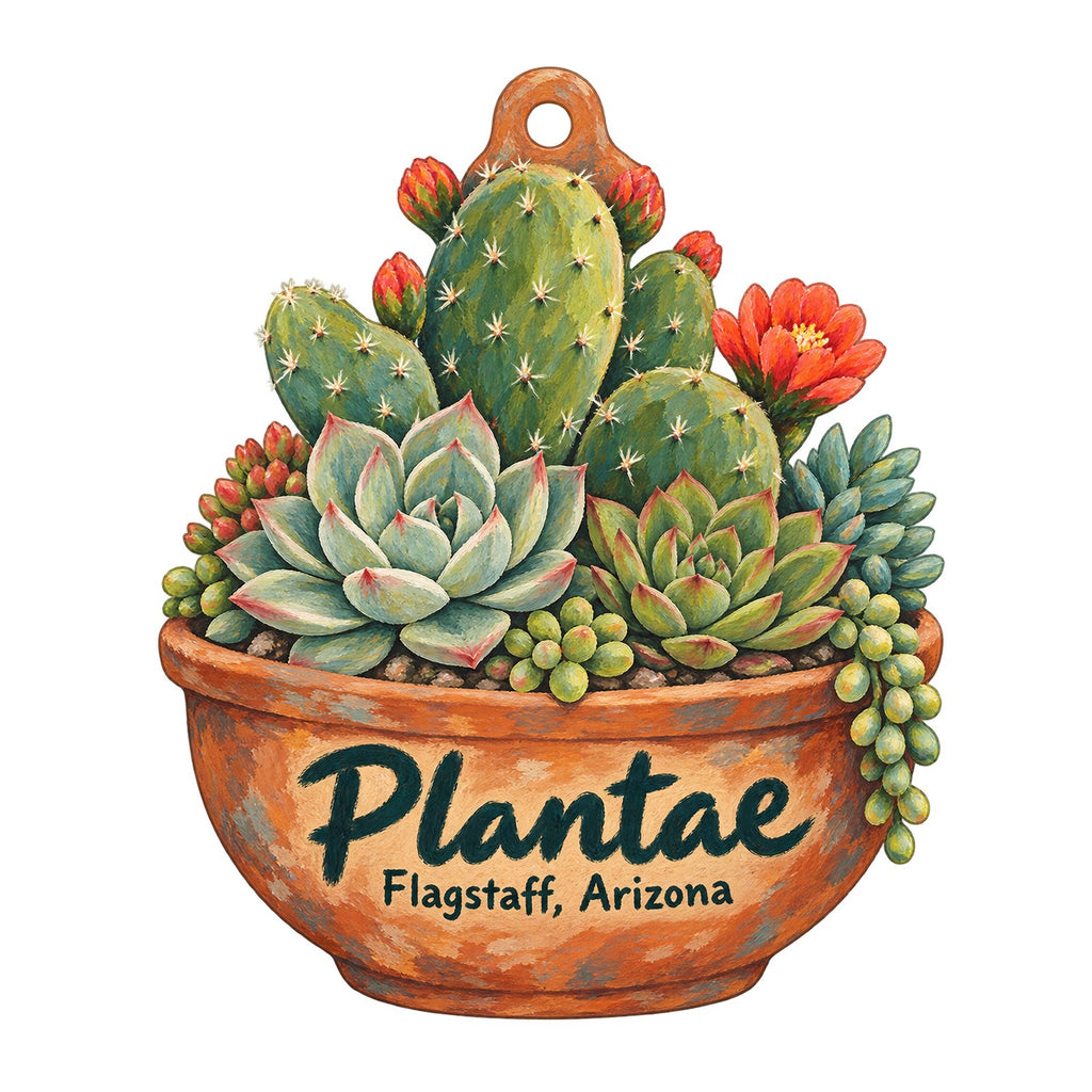 Plantae Logo custom wood ornament OC734 on white