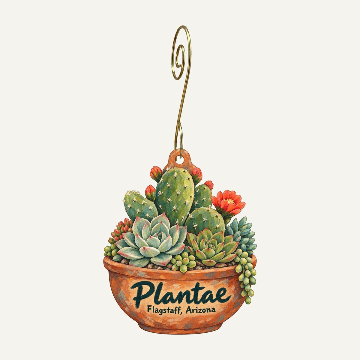 Plantae Logo custom wood ornament OC734 hanging on hook