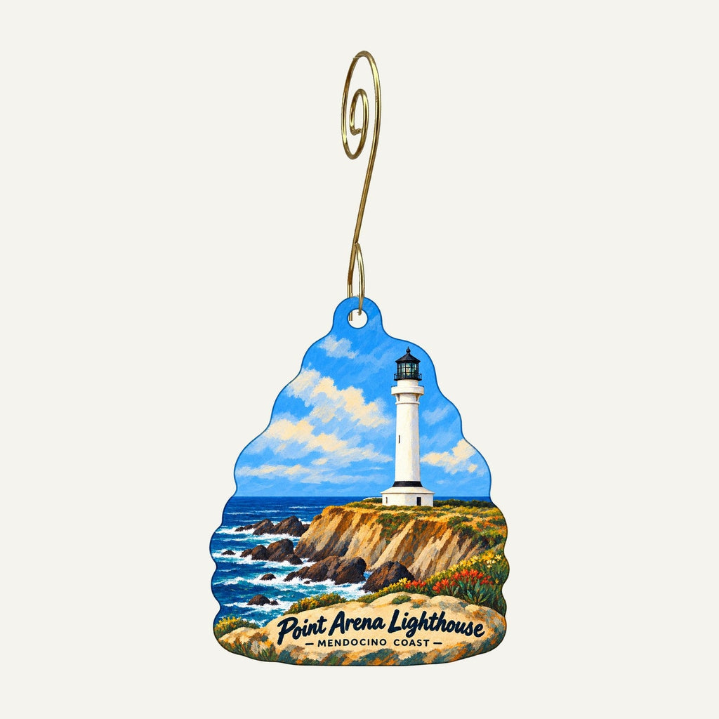 Point Arena Lighthouse Logo custom wood ornament OC737 hanging on hook