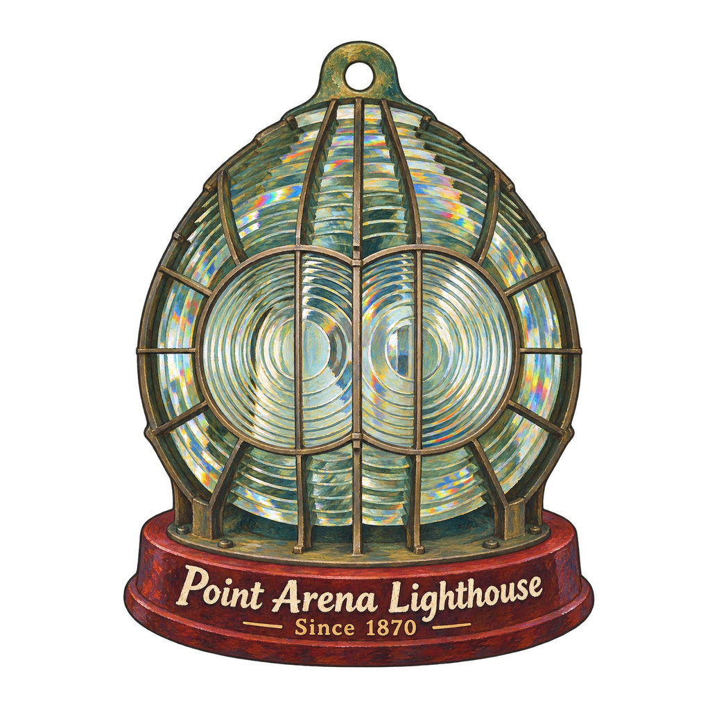 Point Arena Lighthouse Town Icon custom wood ornament OC739 on white