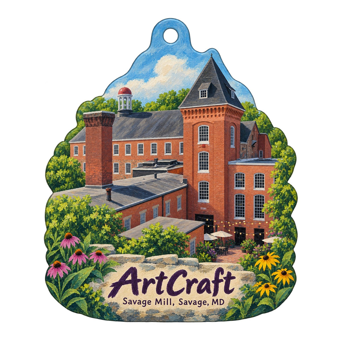 ArtCraft Logo custom wood ornament OC740 on white