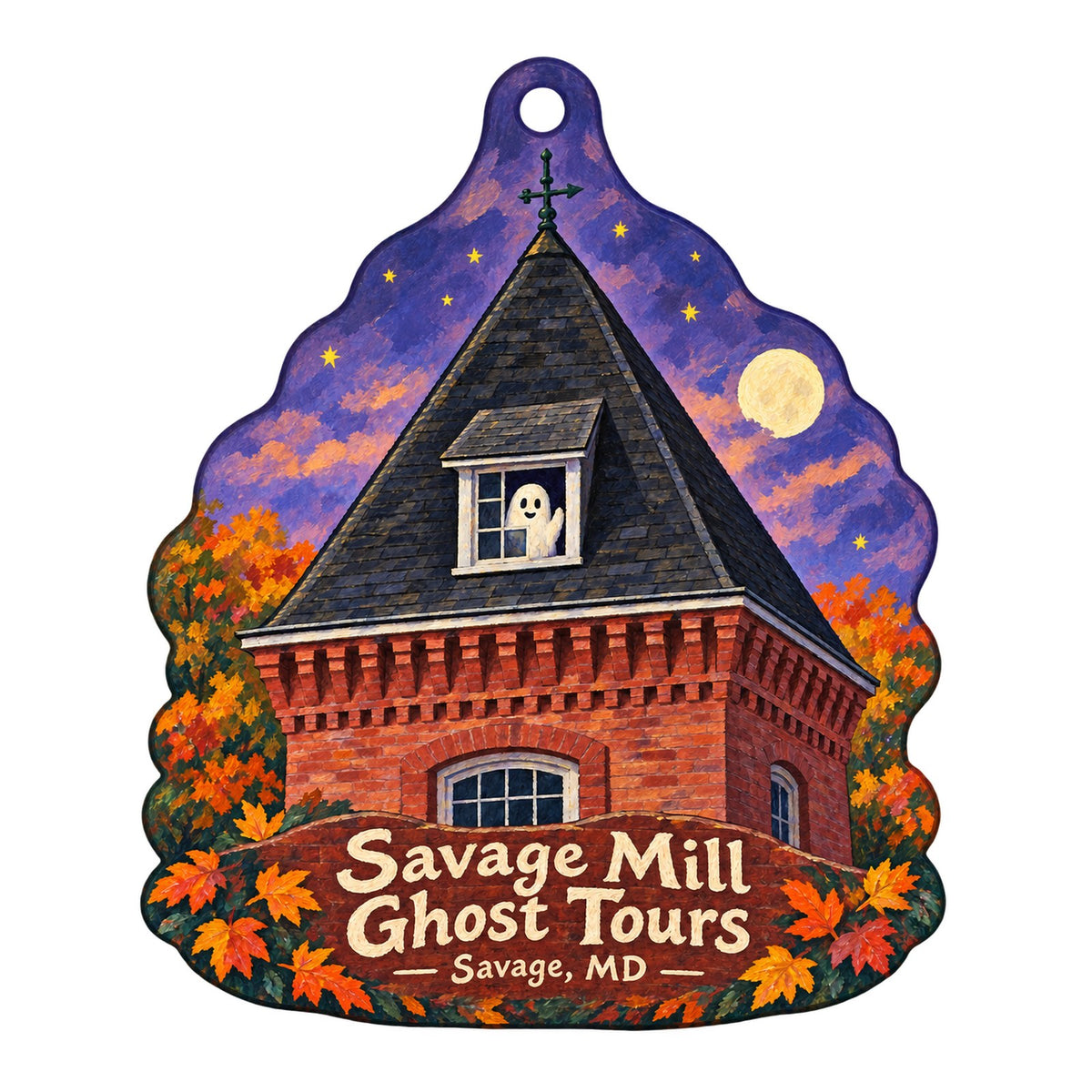 ArtCraft Town Icon custom wood ornament OC742 on white