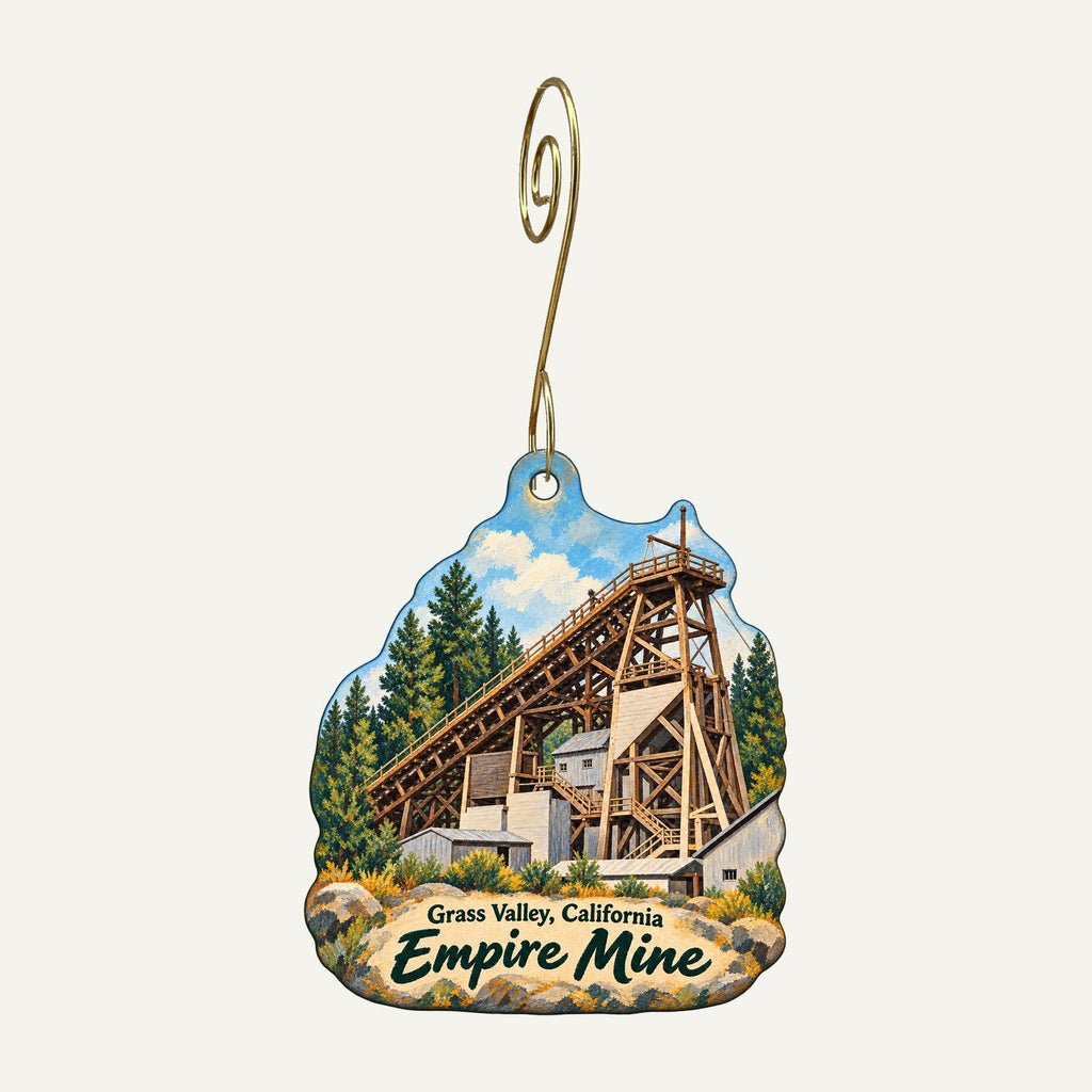 Yuba Blue Town Icon custom wood ornament OC748 hanging on hook