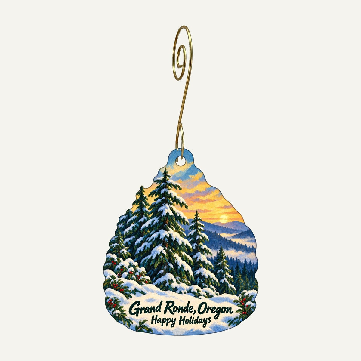 Spirit Mountain Casino Christmas custom wood ornament OC750 hanging on hook