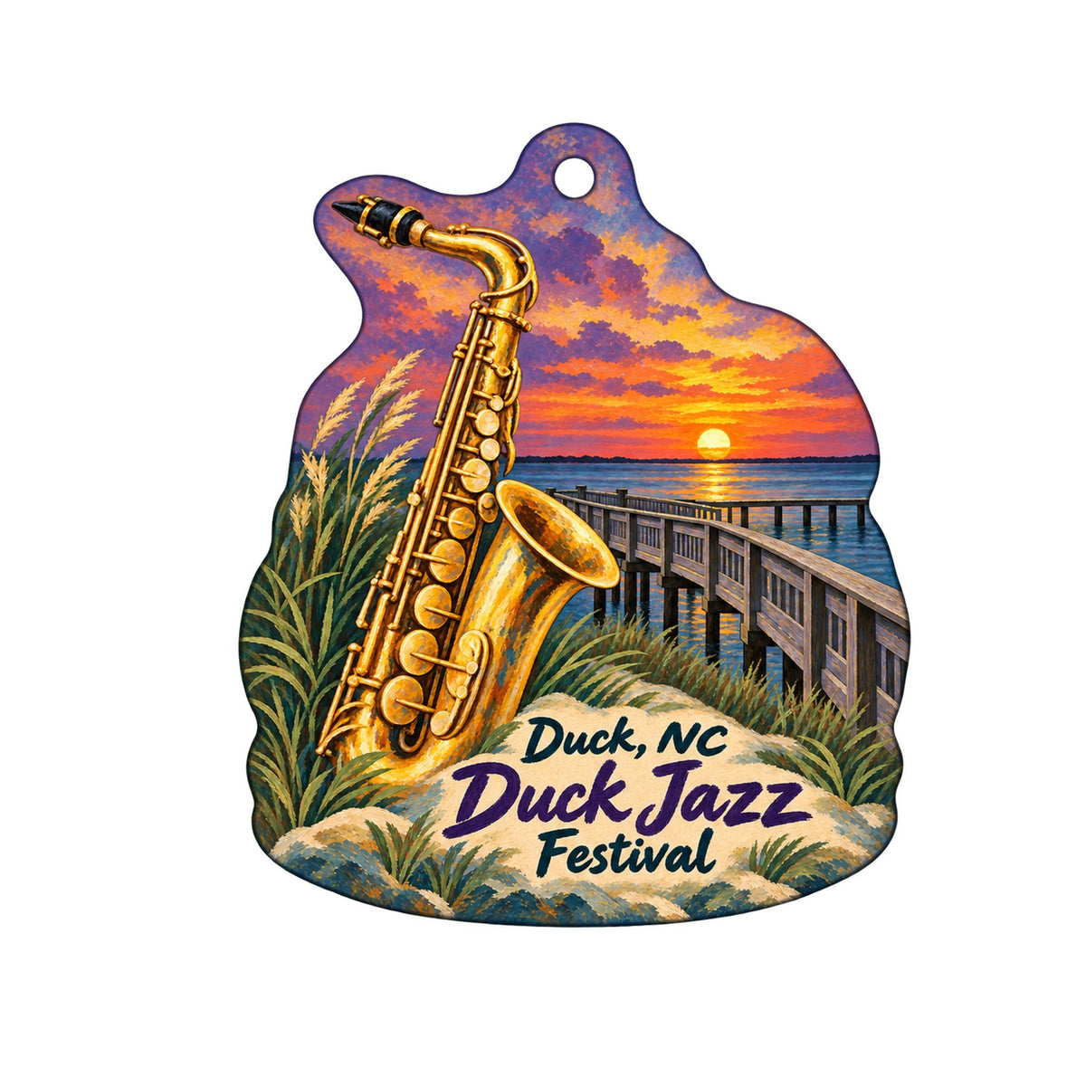Dazzles Town Icon custom wood ornament OC754 on white