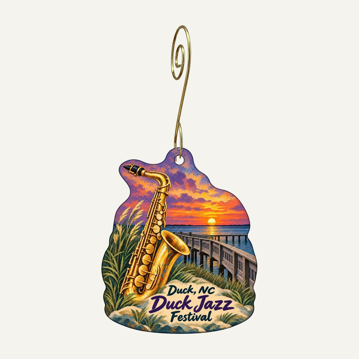 Dazzles Town Icon custom wood ornament OC754 hanging on hook