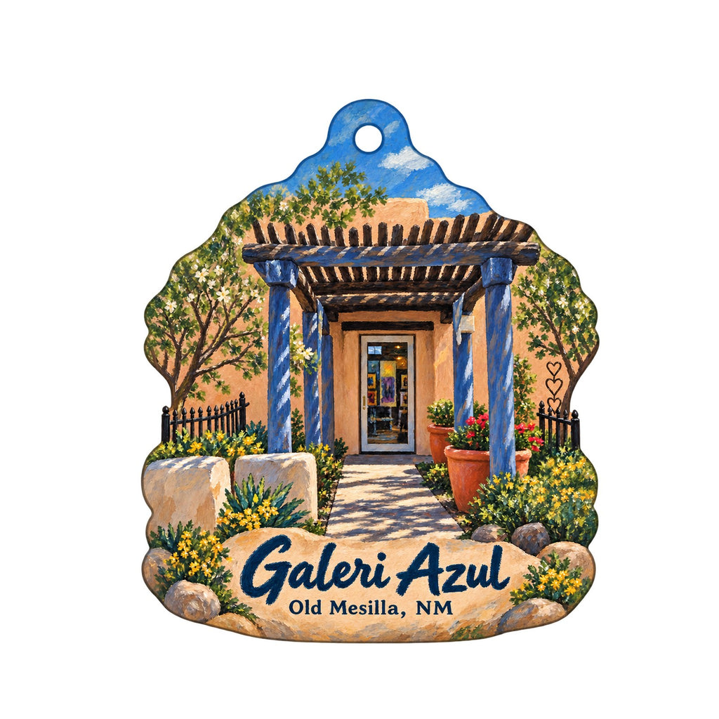 Galeri Azul Logo custom wood ornament OC755 on white