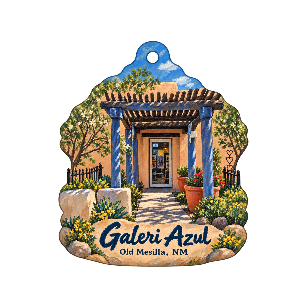 Galeri Azul Logo custom wood ornament OC755 on white