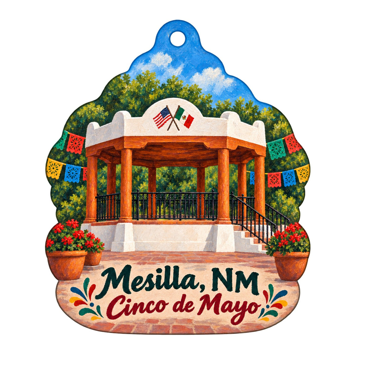 Galeri Azul Town Icon custom wood ornament OC757 on white