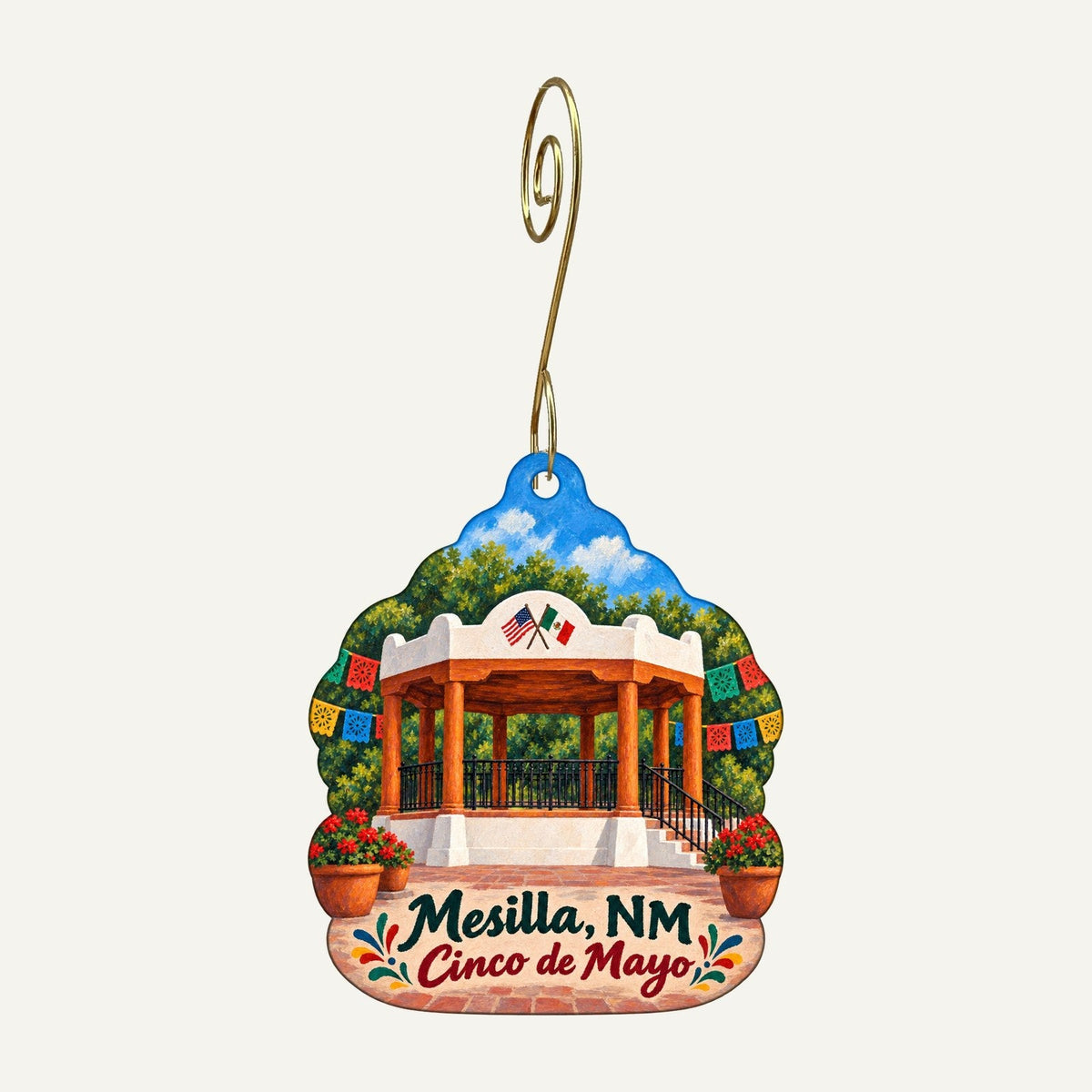 Galeri Azul Town Icon custom wood ornament OC757 hanging on hook
