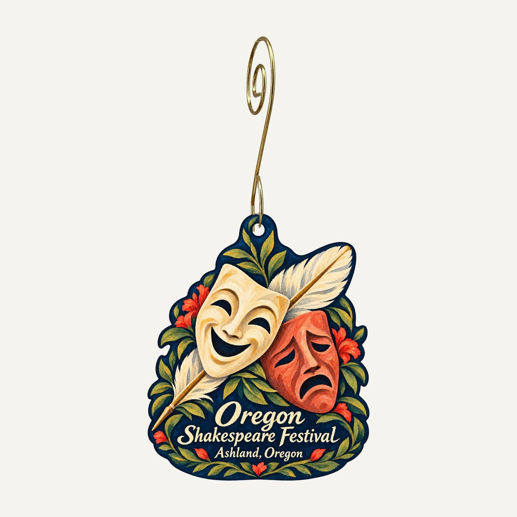 Northwest Nature Shop Town Icon custom wood ornament OC763 hanging on hook