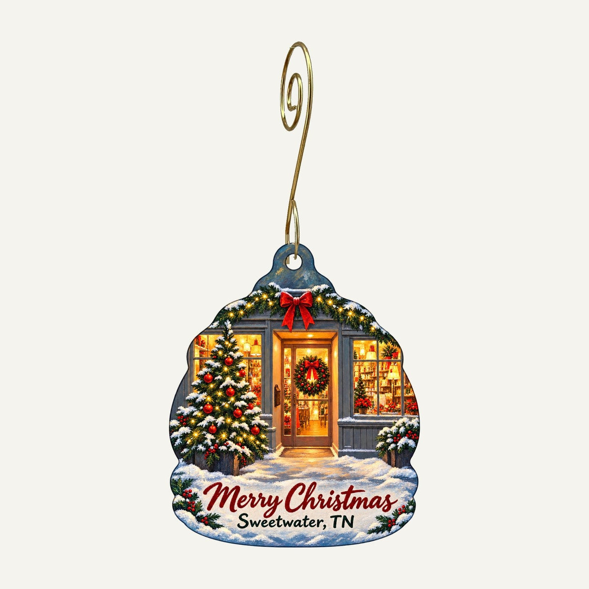Sweetwater General Christmas custom wood ornament OC765 hanging on hook