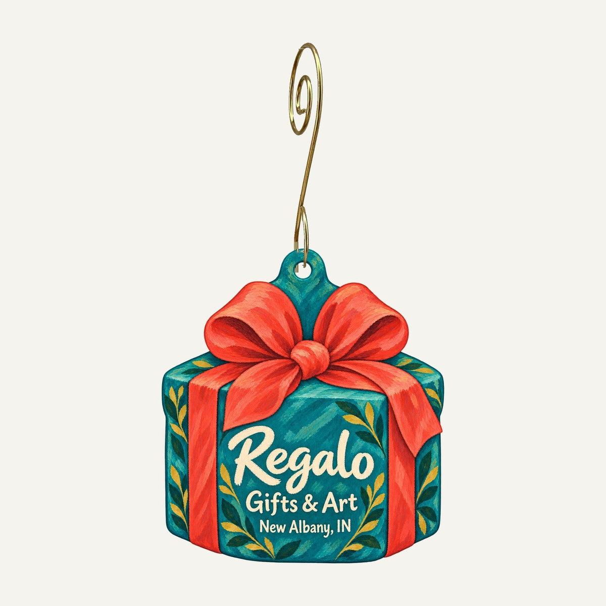 Regalo Logo custom wood ornament OC767 hanging on hook