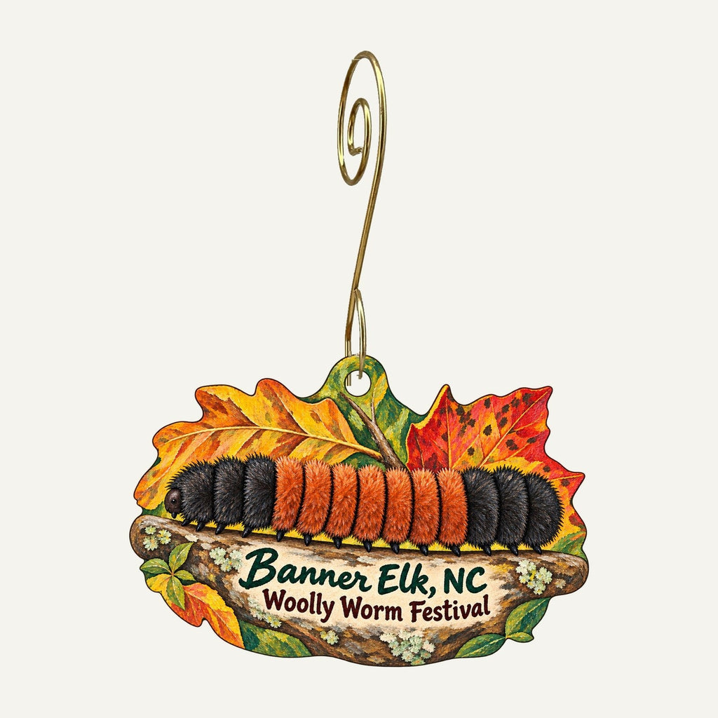 Mast General Store Town Icon custom wood ornament OC76 hanging on hook