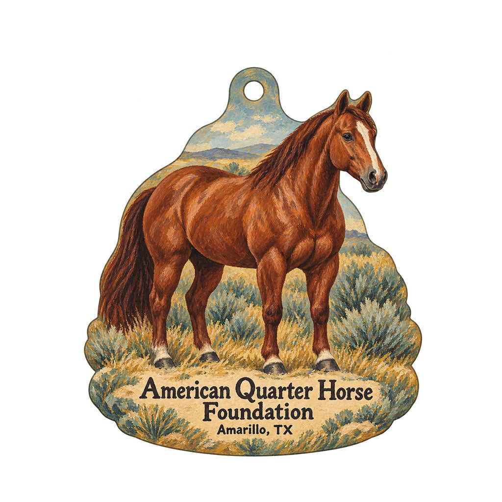 American Quarter Horse Foundation / AQHA Hall of Fame & Museum Logo custom wood ornament OC773 on white
