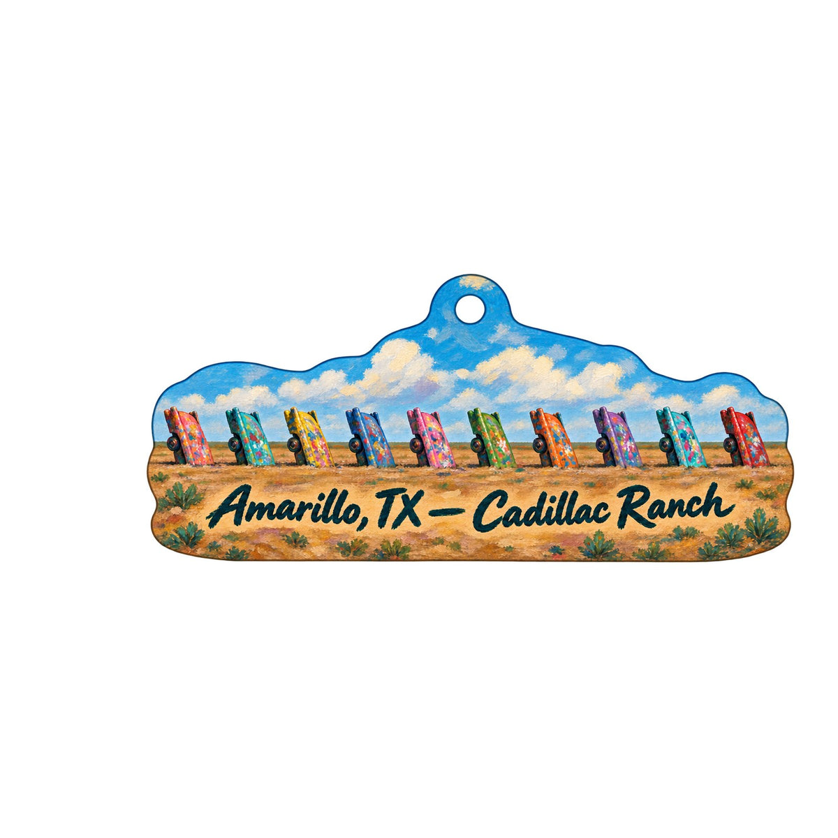 American Quarter Horse Foundation / AQHA Hall of Fame & Museum Town Icon custom wood ornament OC775 on white